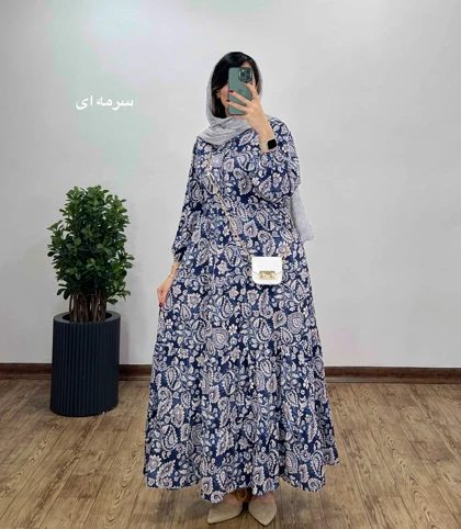 پیراهن بلند طرحدار مرسانا 6