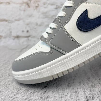 نایک ایر جردن 1 ساق‌دار طوسی سرمه ای (Nike Air Jordan 1 Navy Gray) کد 2341