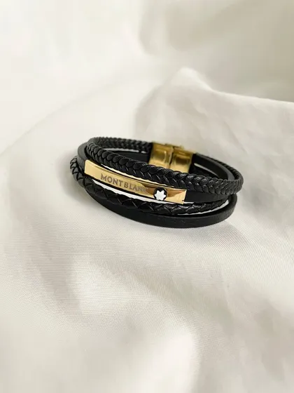 دستبند چرم چهار لاین