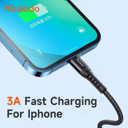 کابل فست‌شارژ یواس‌بی به لایتنینگ 18 وات 3 آمپر 3 متری مک‌دودو CA-2263