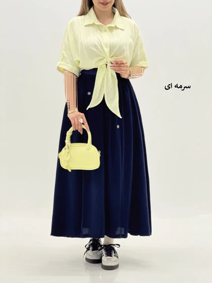 4272-دامن لینن کتان