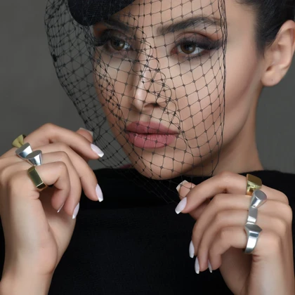 انگشتر نقره مستطیل unisex