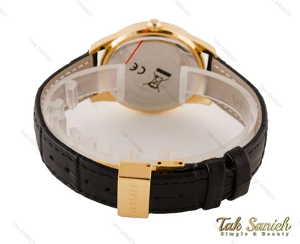 ساعت ورساچه زنانه طلایی بند چرم مشکی Versace-3941-L