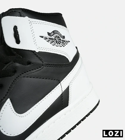 کفش کتانی ساق‌دار مردانه و زنانه مشکی سفید NIKE jordan 1 مدل 7684