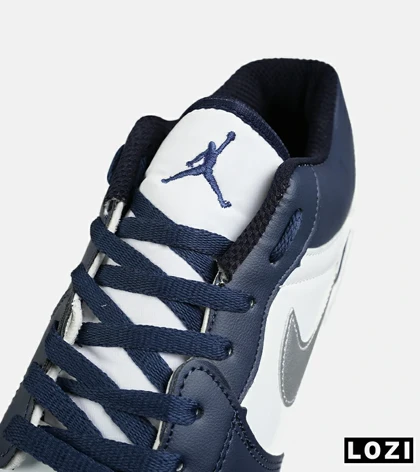 کفش کتانی مردانه و زنانه سفید سرمه ای طوسی 1 NIKE AIR JORDAN مدل 8466