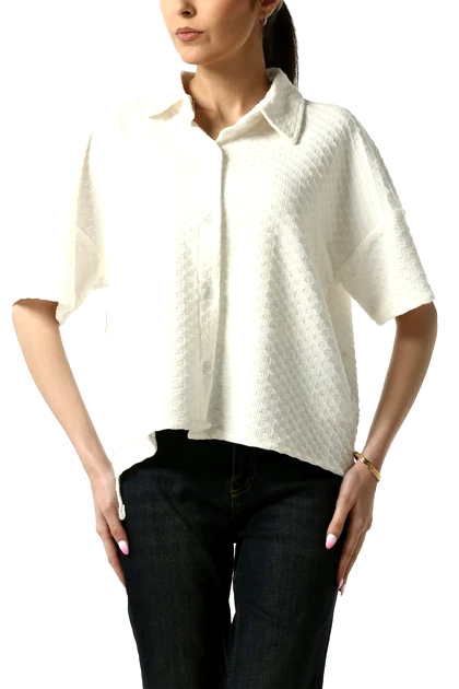 شومیز آستین کوتاه پشت بلند زنانه