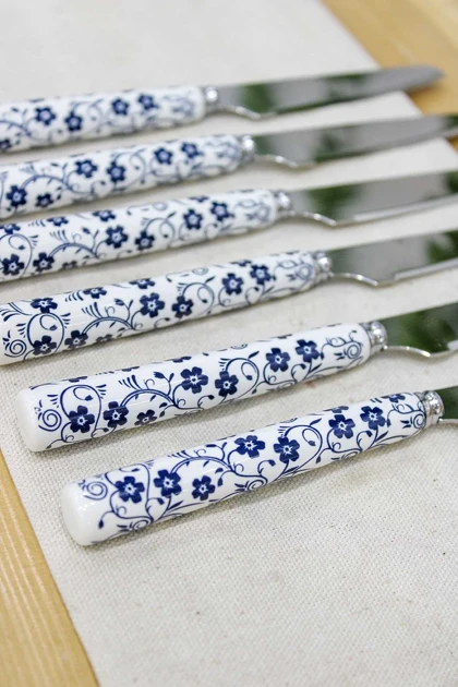 ست کارد و چنگال دنی هوم گل آبی / s66