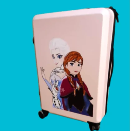 چمدان کودک السا و آنا سایز 20 رنگ صورتی کم رنگ ricardobeverlyhills