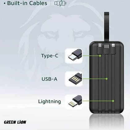 پاوربانک 50000 میلی آمپر گرین لاین مدل GREEN LION POWER TANK GL-PBT50 GNPWT50KPB