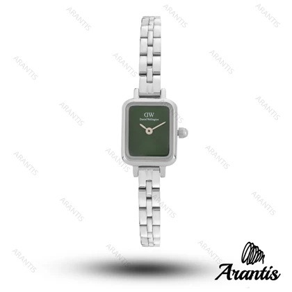 ساعت دنیل ولینگتون زنانه مینی Quadro نقره ای صفحه سبز w-10838