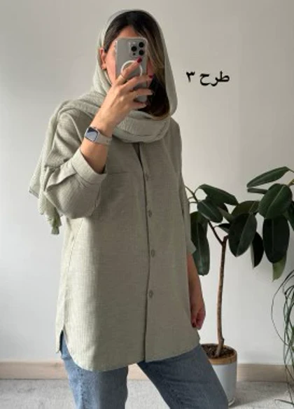 شومیز مانتویی لینن نخ تینا