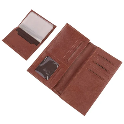 ست کیف پول و جاکارتی چرمی مدل Massimo Dutti