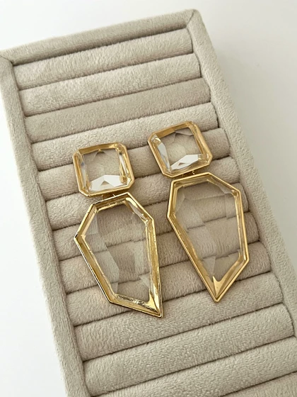 گوشواره دو سنگ دفرمه زارا