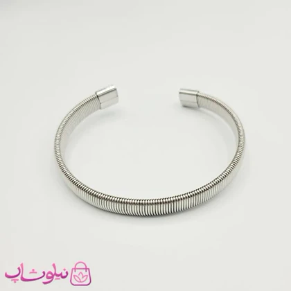 دستبند مردانه نقره ای رنگ استیل اسپرت کد 1991