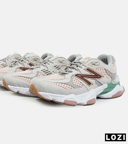 کفش کتانی مردانه و زنانه طوسی گلبهی NEW BALANCE 9060 مدل 2156