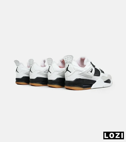 کتانی ساق‌دار بزرگ پا سفید طوسی Nike air jordan 4