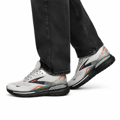 کفش کتانی رانینگ مردانه بروکس طوسی مشکی نارنجی Brooks