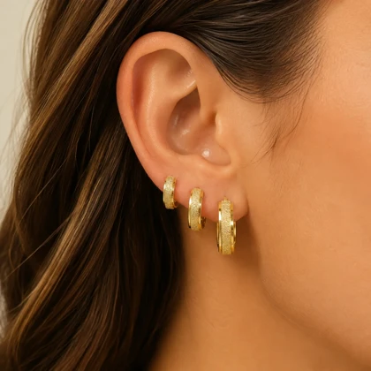 گوشواره استیل رنگ ثابت سه جفتی کدgar229 گالری زیور آلات آوآرین