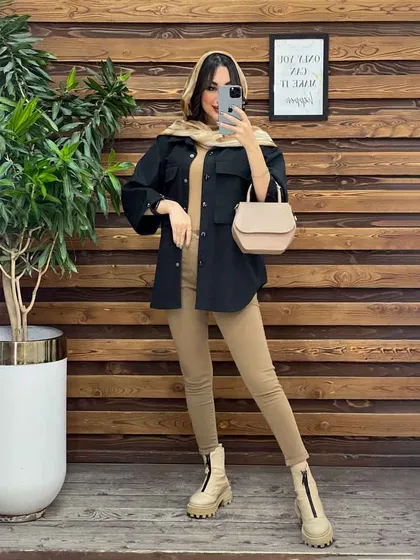 بارانی دوجیب آستین گت دار