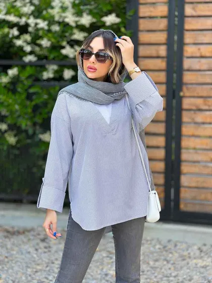 شومیز ترکیبی راه راه