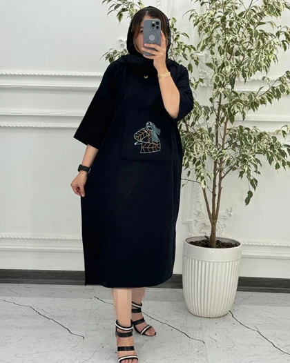 پیراهن رخ لینن گلدوزی 4003