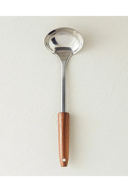 ملاقه English Home مدل Woody Ladle استیل - قهوه‌ای