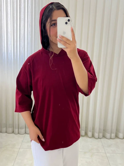 تیشرت کلاهدار زنانه و دخترانه کد 733