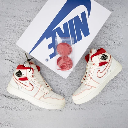 نایک ایر جردن وان ساق‌دار رد فانتوم زنانه (Nike Air Jordan 1 Red Phantom) کد 2341