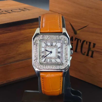 ساعت مچی زنانه کارتیر CARTIER A8041 رنگ ثابت با موتور کوارتز ژاپنی