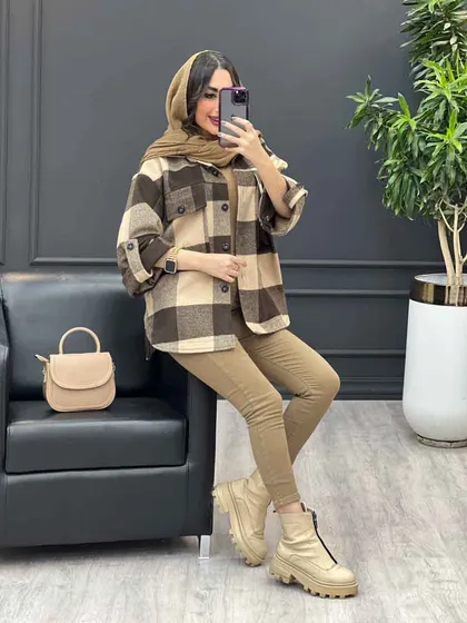 شکت چهارخونه آستین پاگن