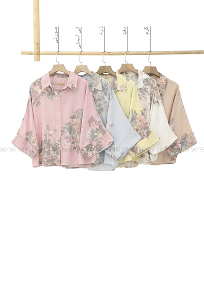 شومیز کراپ طرح دار کد1005313