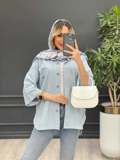 مانتو لینن جیب دکمه