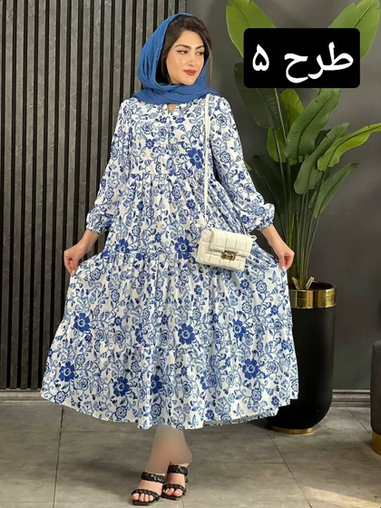 پیراهن فلور جلودکمه شهرزاد کد 1642