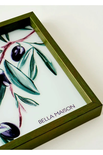 سینی دکوراتیو شیشه‌ای Bella Maison مدل Olive - سبز