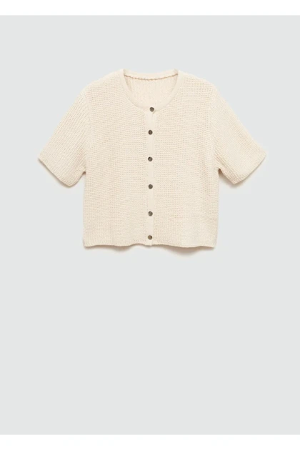 ژاکت کش باف پشمی زنانه اورجینال منگو mango