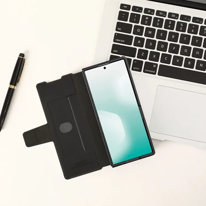 کیف گوشی سامسونگ Galaxy Z Fold7 نیلکین Nillkin Aoge Leather - قابل تبدیل به هولدر موبایل
