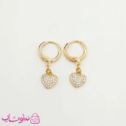 گوشواره آویز دخترانه ژوپینگ مدل قلبی
