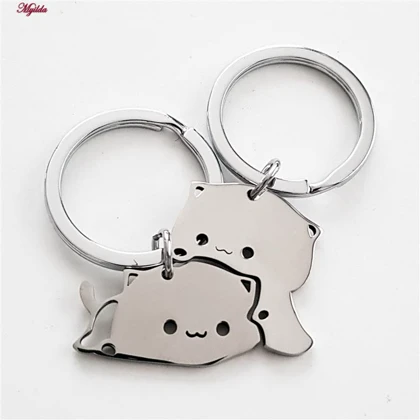 جاکلیدی مدل دوقلو فلزی آغوش گربه کد 4662 بسته 2 عددی