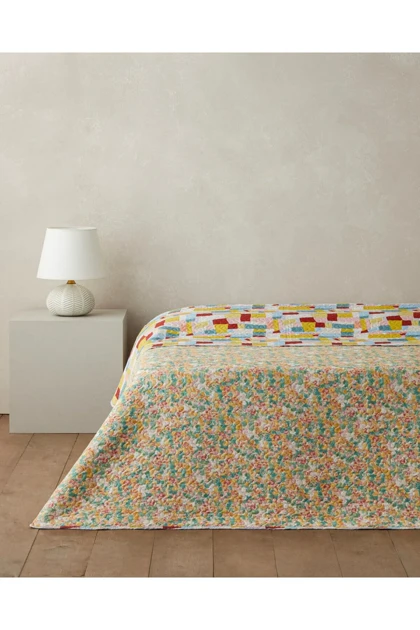روتختی پیکه دو نفره English Home مدل Ripple Bloom چاپی - نارنجی