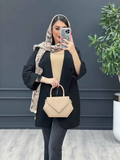 مانتو حصیری آستین برش‌دار