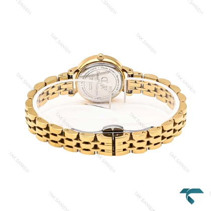 ساعت دنیل ولینگتون زنانه طلایی صفحه سفید مینی DW-6309-L