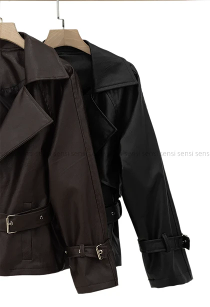 کت چرم یقه انگلیسی کد1004935