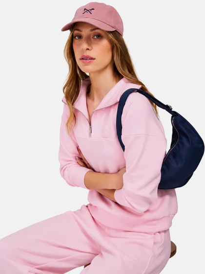 دورس نیم زیپ صورتی انگلیسی crewclothing