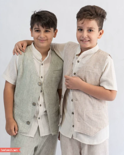 پیراهن کرمی رسمی