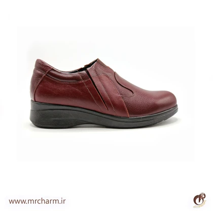 کفش چرم طبی زرشکی mrc2111-23