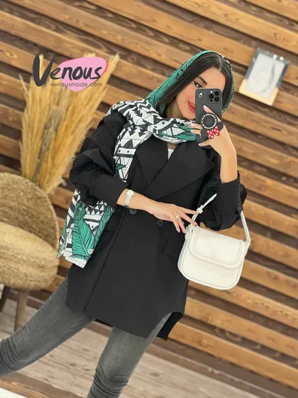 مانتو لینن دودکمه مدل آیریس