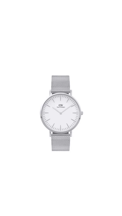 ساعت دنیل ولینگتون حصیری مردانه نقره ای صفحه سفید Daniel Wellington Silver
