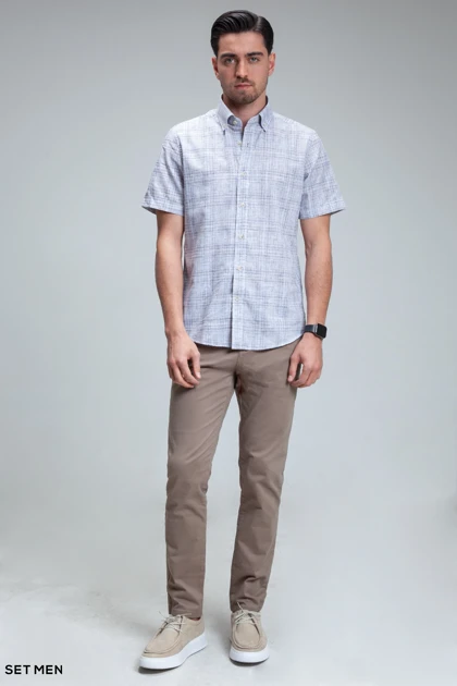 پیراهن مردانه آستین کوتاه لینن