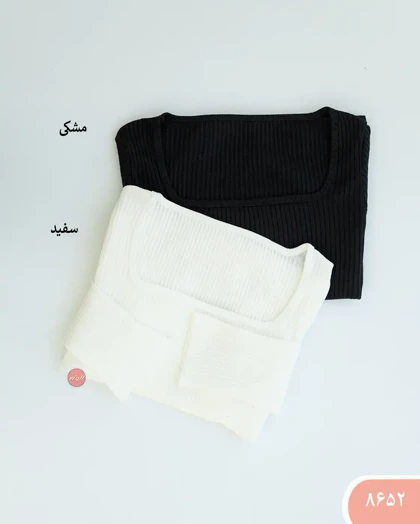 بلوزکراپ یقه خشتی 8652