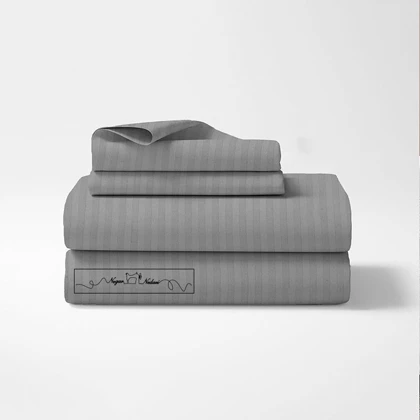 سرویس روتختی کاوری طرح بیسیک راه راه هتلی طوسی کد 108000